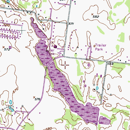 Topographic Map of Little Ranch Acres, TN