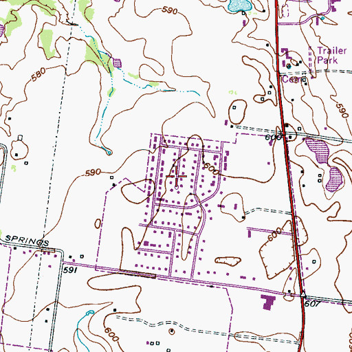Topographic Map of Palmer Heights, TN