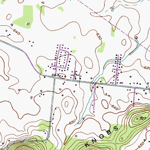 Topographic Map of Parkwood Estates, TN