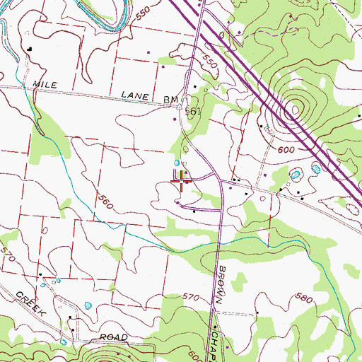 Topographic Map of Shadowbrook, TN