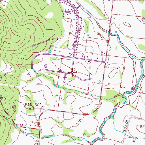 Topographic Map of Southern Meadows, TN