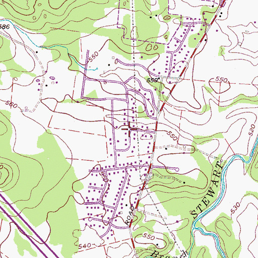 Topographic Map of Tarrytown Estates, TN