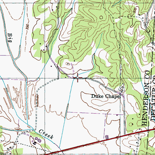 Topographic Map of Duke Hollow, TN