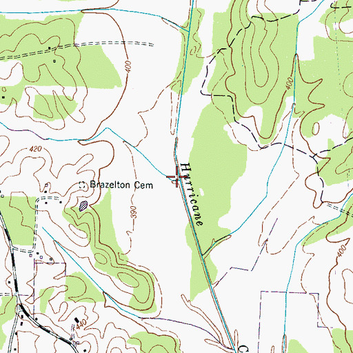 Topographic Map of Hurricane Creek Canal, TN