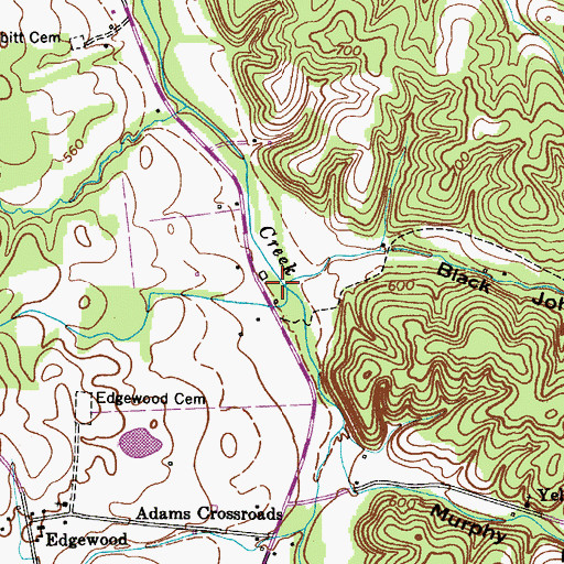 Topographic Map of Cave Branch, TN