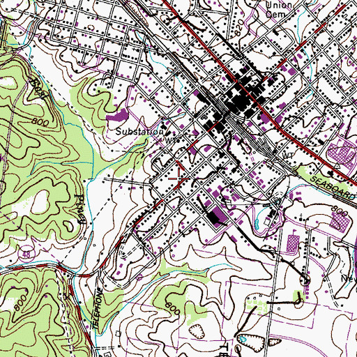 Topographic Map of Center Avenue Hill, TN
