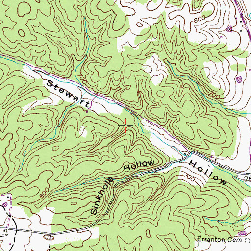 Topographic Map of Sinkhole Hollow, TN