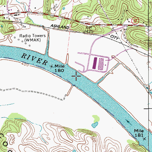 Topographic Map of Barnes Shoals, TN