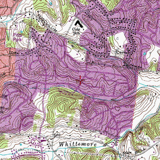 Topographic Map of Fair Oaks, TN