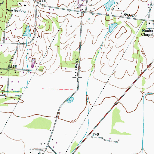 Topographic Map of Pearley (historical), TN