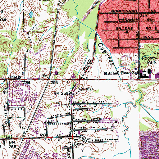 Topographic Map of Pisgah Heights, TN