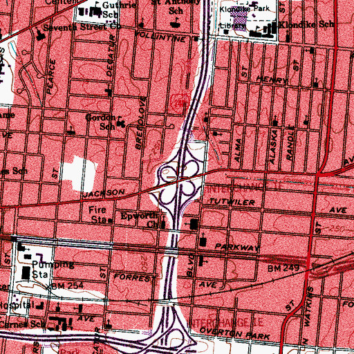 Topographic Map of Interchange 1F, TN
