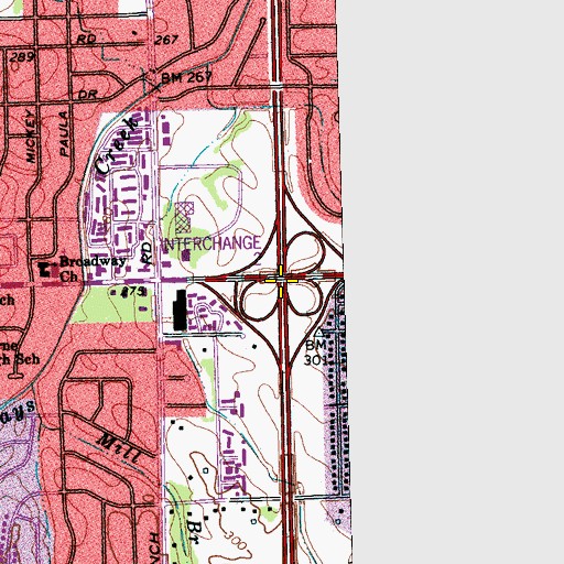 Topographic Map of Interchange 2, TN
