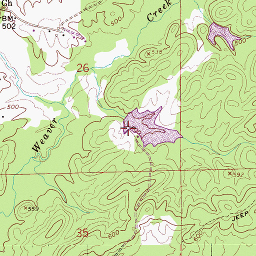 Topographic Map of Caldwell Lake Dam, AL