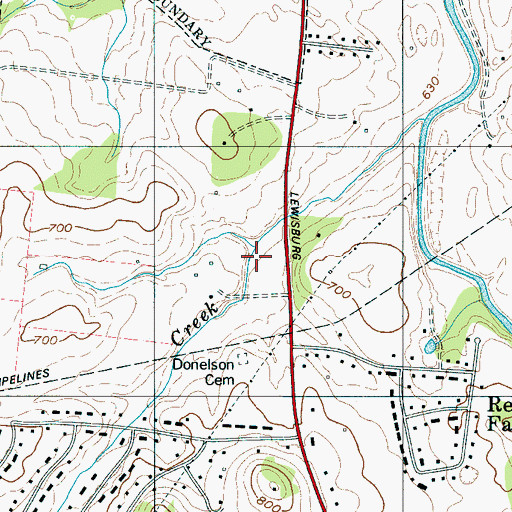 Topographic Map of Cotton Gin Branch, TN