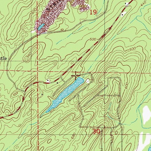 Topographic Map of Lake Retreat Dam, AL