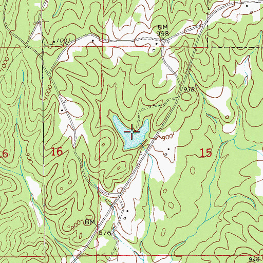 Topographic Map of Wedowee Club Lake, AL