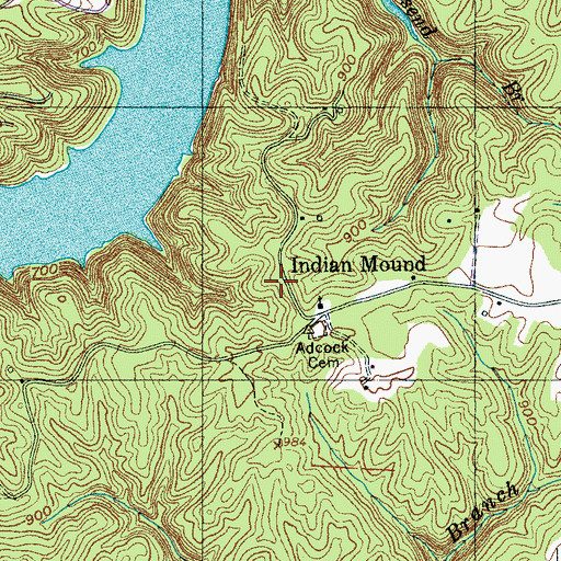 Topographic Map of Indian Mound, TN