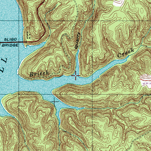 Topographic Map of Quarry Hollow, TN