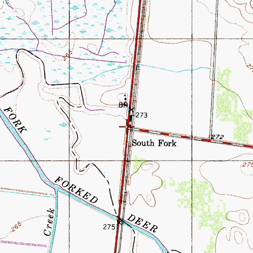 Topographic Map of South Fork, TN