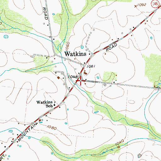 Topographic Map of Watkins, TN