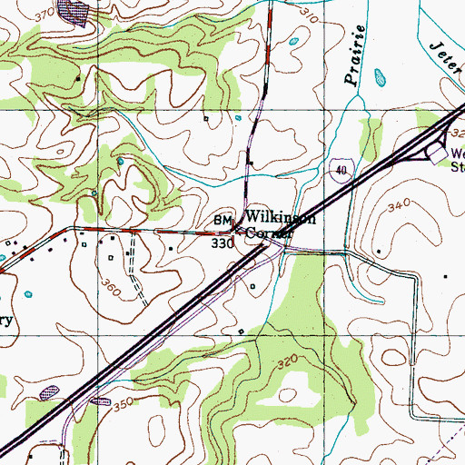 Topographic Map of Wilkinson Corner, TN
