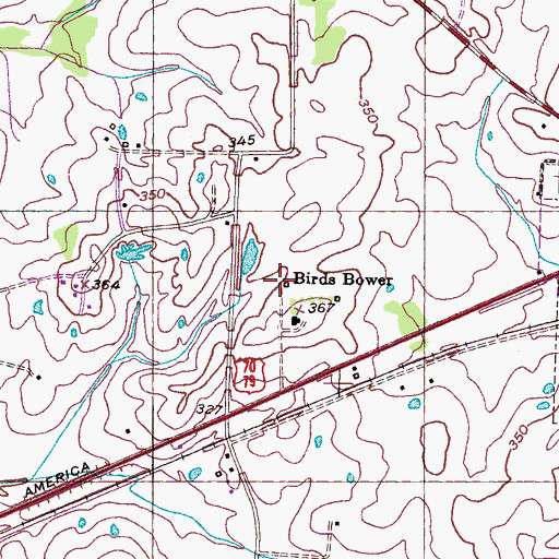 Topographic Map of Birds Bower, TN