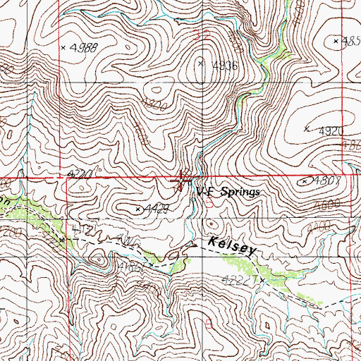 Topographic Map of V-F Spring, AZ