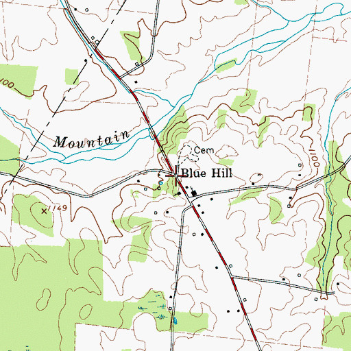 Topographic Map of Blue Hill, TN