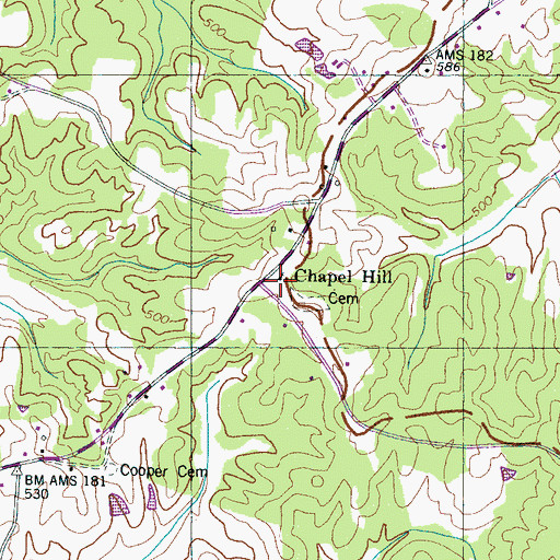 Topographic Map of Chapel Hill, TN
