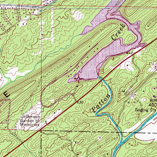 Topographic Map of Patton Creek Dam, AL