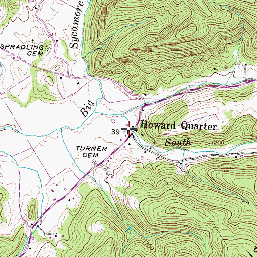 Topographic Map of Howard Quarter, TN