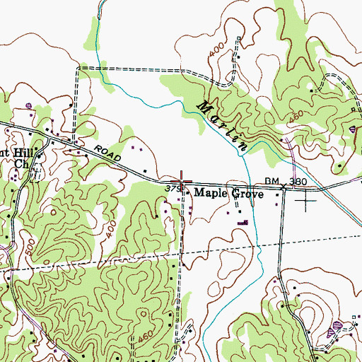 Topographic Map of Maple Grove, TN