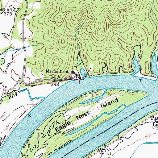 Topographic Map of Martin Landing, TN