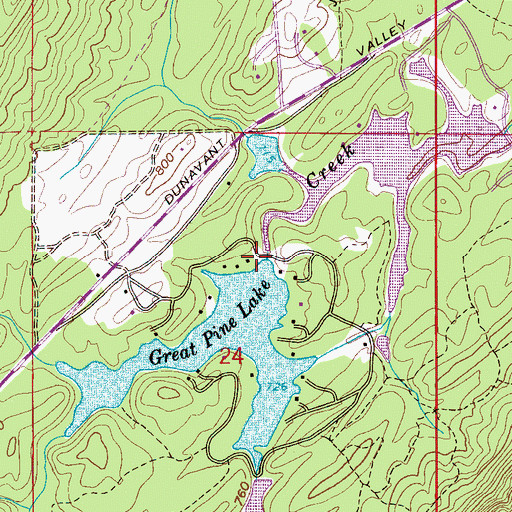 Topographic Map of Smyer Lake Dam Number Two, AL