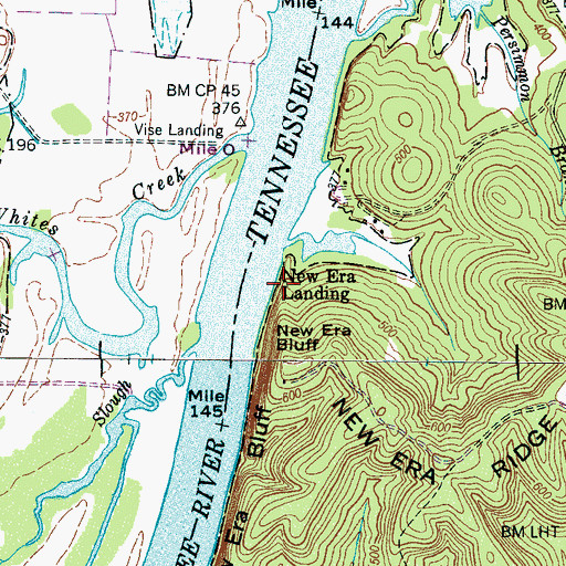 Topographic Map of New Era Landing, TN