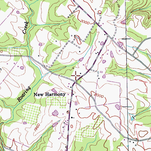 Topographic Map of New Harmony, TN
