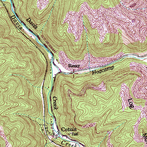 Topographic Map of Remy, TN