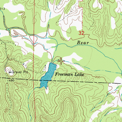 Topographic Map of Freeman Lake Dam, AL