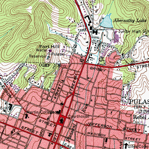 Topographic Map of Cave Springs Park, TN