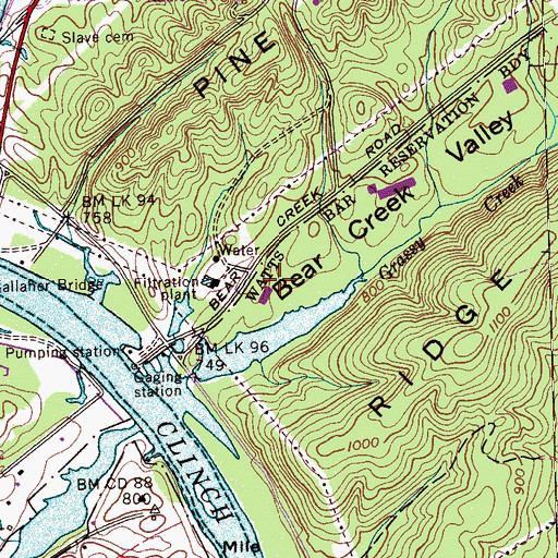 Topographic Map of Clinch River Industrial Park, TN