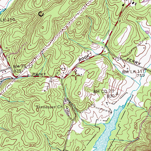 Topographic Map of Tennessee School (historical), TN