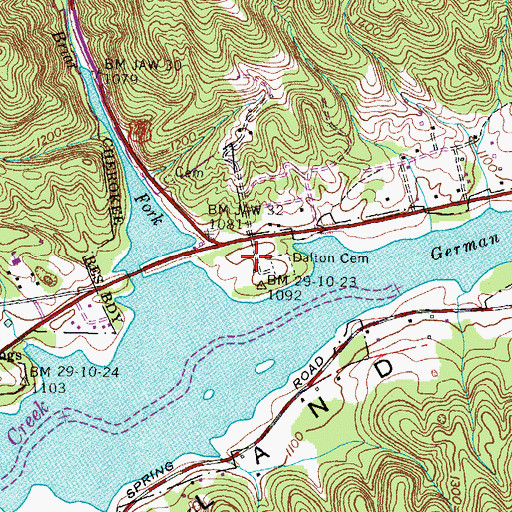 Topographic Map of Grainger County Park, TN