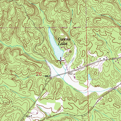 Topographic Map of Owens Dam, AL