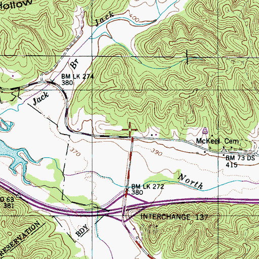 Topographic Map of Blue Creek Church (historical), TN