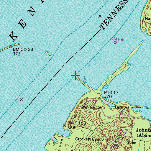Topographic Map of Lucas Landing, TN