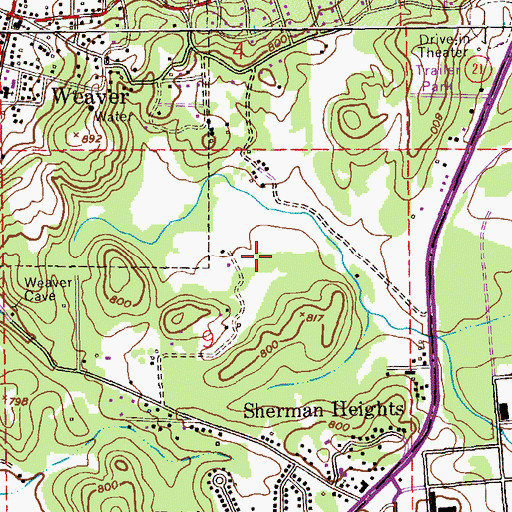 Topographic Map of Harpers Lake Number One, AL