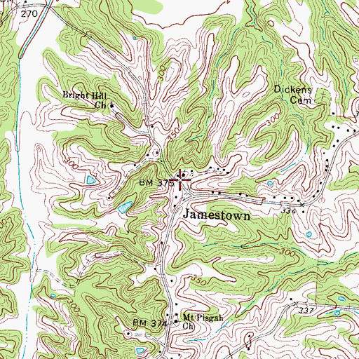 Topographic Map of Kays Chapel, TN