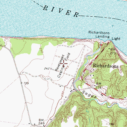 Topographic Map of Richardsons Casting Field, TN