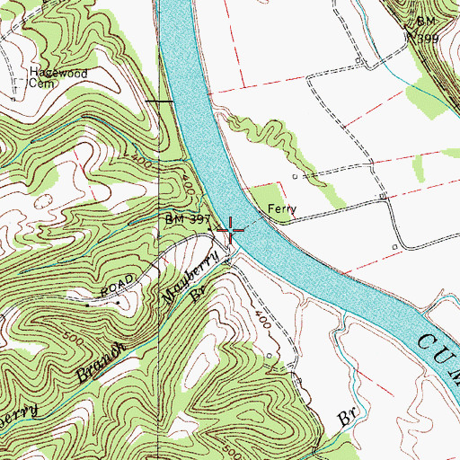 Topographic Map of Baxters Landing, TN